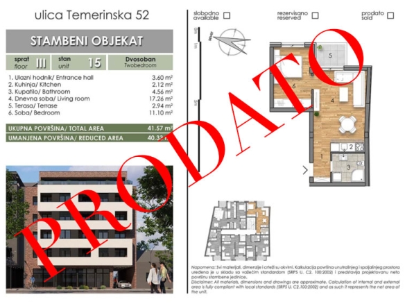 Temerinska 52 s15 prodato